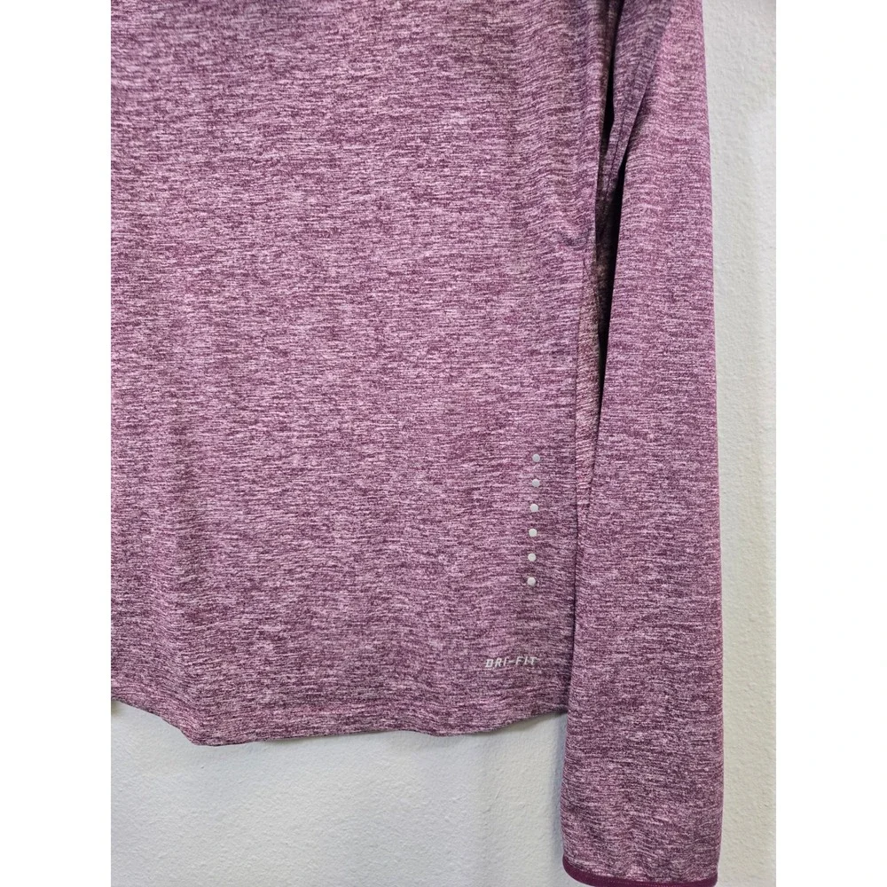 Nike Dri-Fit Running Cowl Neck Hoodie Heathered Purple Activewear Top Small